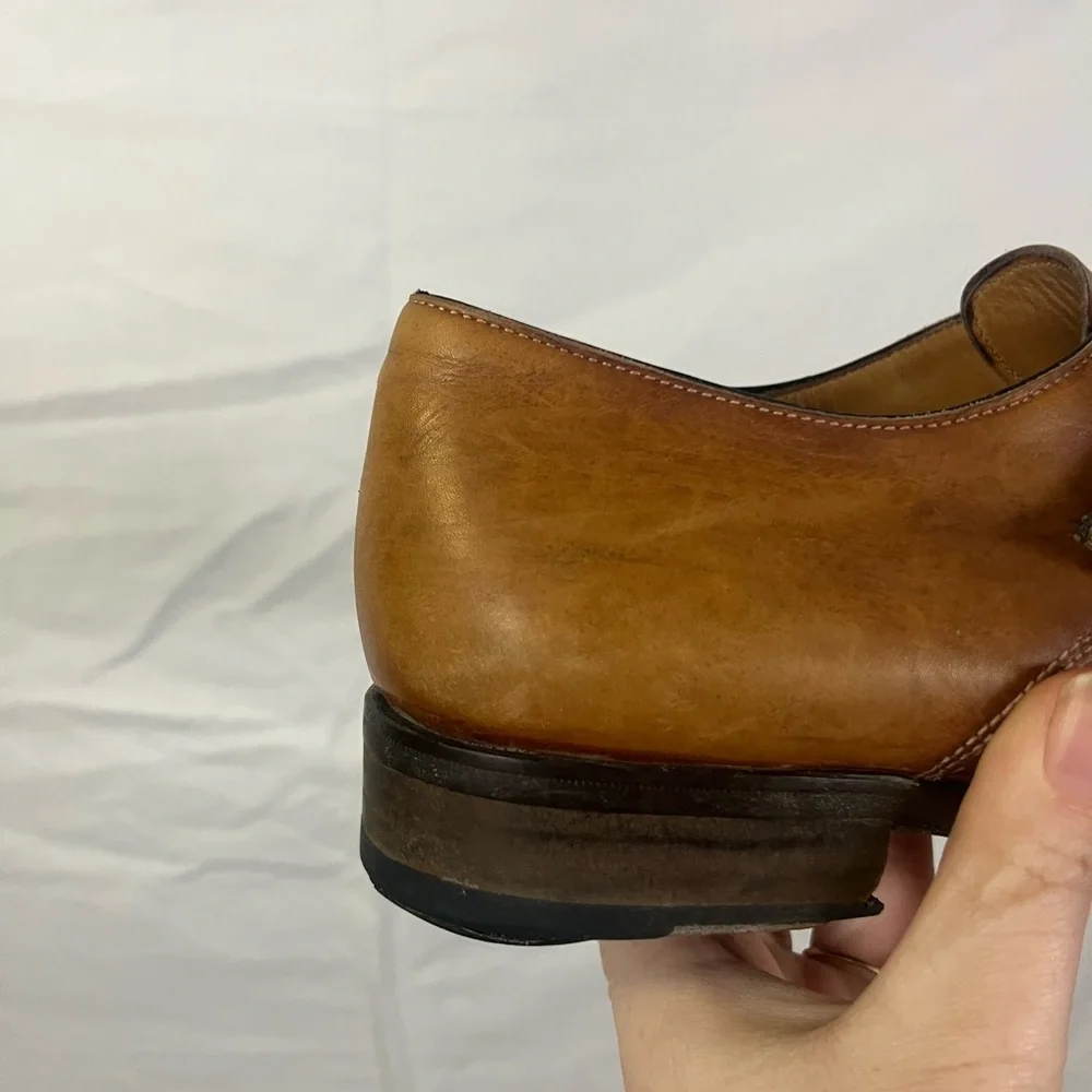 Paul Evans Men’s Leather Tan Monk Strap Loafers-‎ Size 8.5